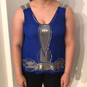 Parker silk and beaded blouse size small